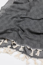 Load image into Gallery viewer, Black & Ivory Luxury Towel/Throw